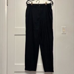 Hiroko Black Faux Suede Straight Leg Trousers